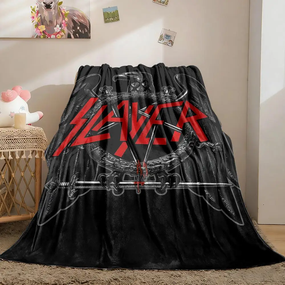 S-Slayer Band Throw Soft Flannel Throw Blanket, Lightweight Breathable Summer Nap Blanket For Sofa Home Travel Cozy Decor