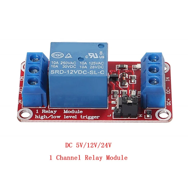 1 Channel 5V 12V 24V Relays Panel with Optocoupler Support, High and Low Level Trigger