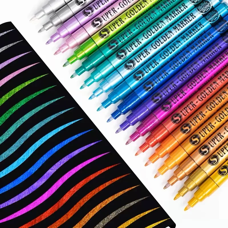 

12/18 металлический цветной маркер, красочная ручка для рисования, художественный водостойкий маркер, маркер, граффити, манга, канцелярские принадлежности, товары для рукоделия