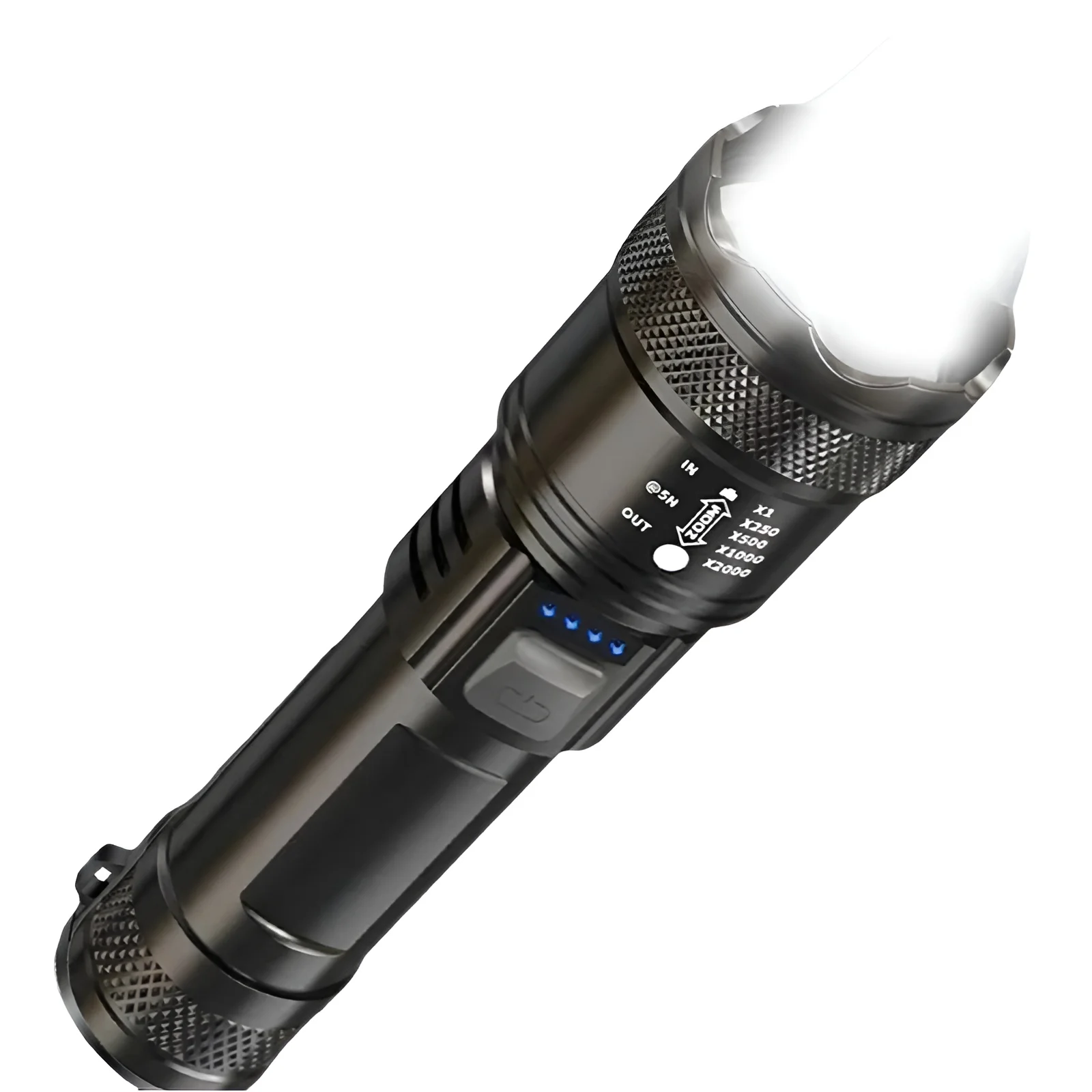 Lanternas led de alta potência, 2000lm, tocha tática com luz de exibição, carregamento usb, acampamento, pesca, lanterna com zoom de emergência