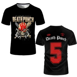 2024 Halloween Skull 5FDP Five Finger Death Punch T-shirt 3D Printed Fashion Trend Round Neck T Shirt Unisex Kids Loose Tops