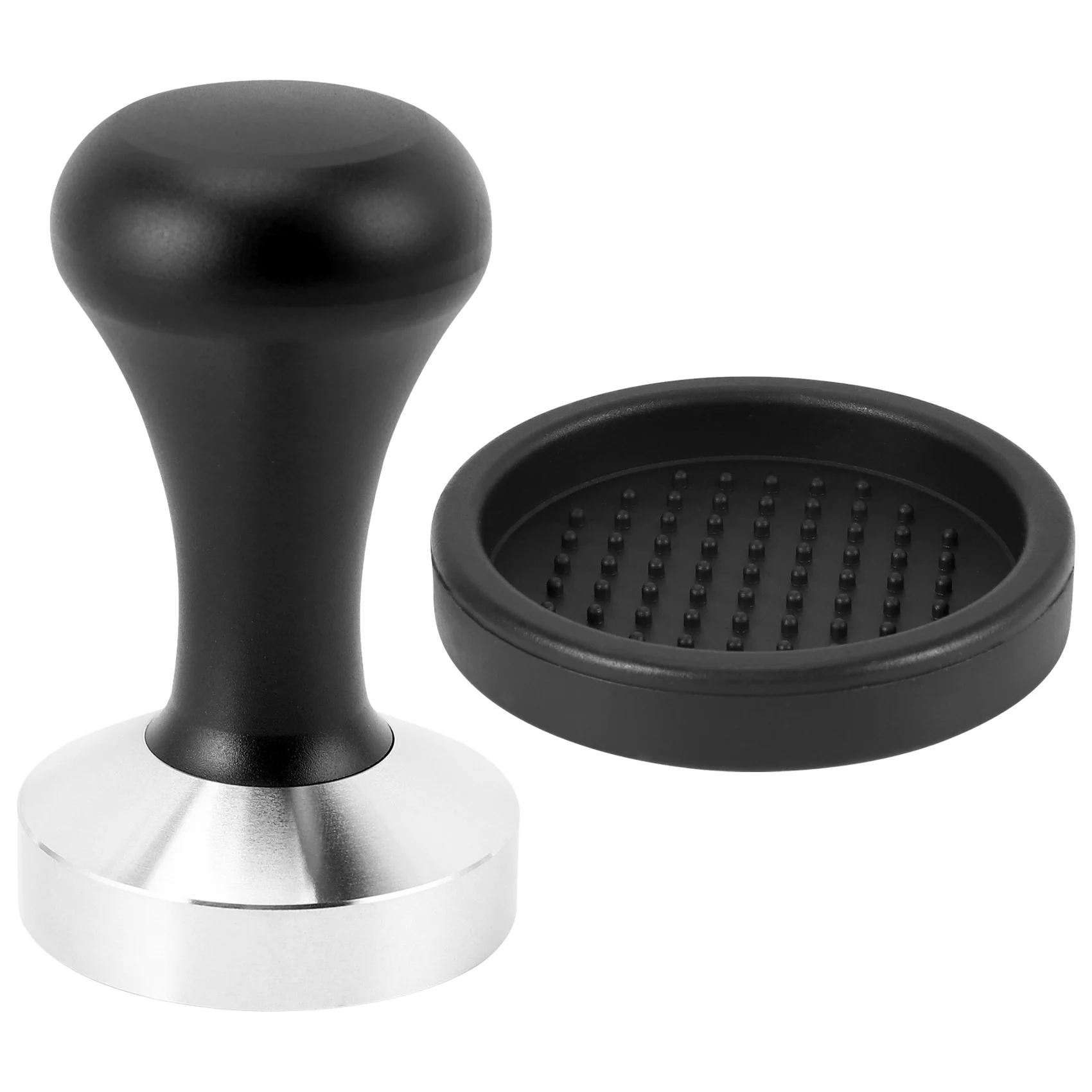 【FLASH-SALE!】Coffee Tamper Set(51 Mm),Espresso Stamp With Flat Stainless Steel Base,Espresso Hand Tamper With Coffee Tamper Mat