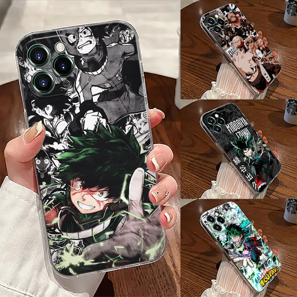 

Cartoon My Hero Academias Manga Transparent Case For Apple iPhone 17 16 15 14 13 12 11 Pro Max Plus 16E 17Air 17Pro Phone Cover