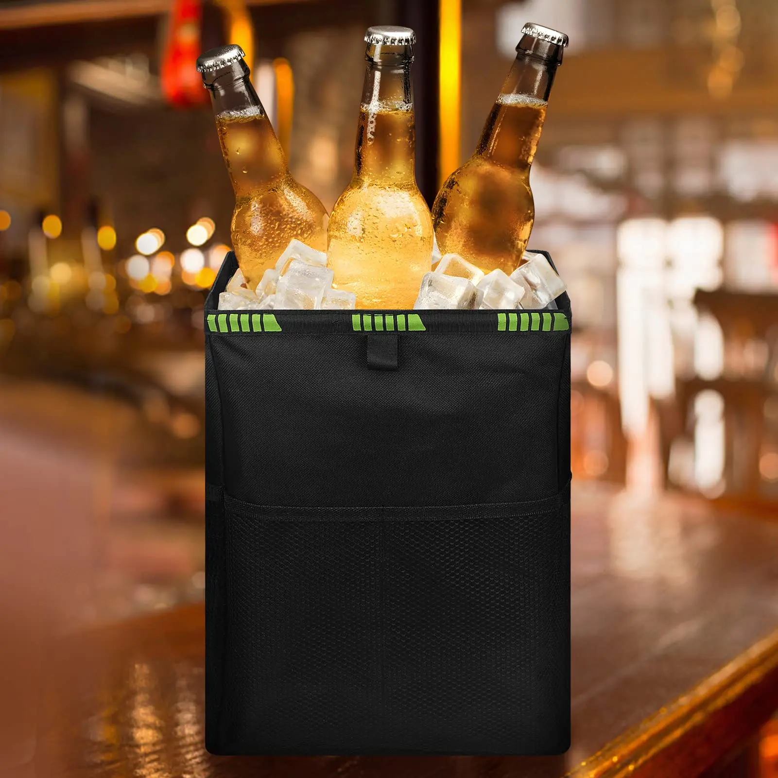 Multifunctional Car Seat Back Organizer, Insulated Cooler Bag & Trash Bin, Waterproof Storage Pocket view 4