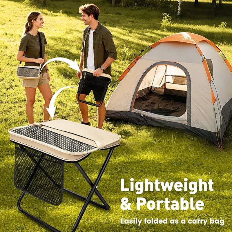 

Portable Foldable Backpack Stool Lightweight Mini Folding Stool with Carry Bag Easy Carry Outdoor Chair for Travel & Picnics