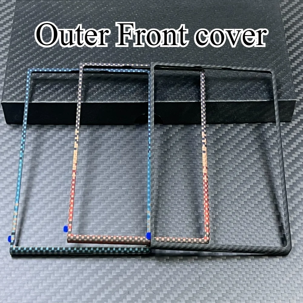 Carbon Fabric Fiber Aramid Texture Outer Front Screen Frame for Samsung Galaxy Z Fold 8 Ultra Fold 7 Rim Tough Shell Front Guard