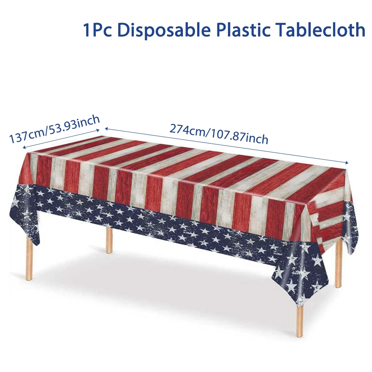 Tovaglia Independence Day 4 luglio copritavolo bandiera americana Patriotic Star rettangolo forniture per feste decorazioni per la tavola