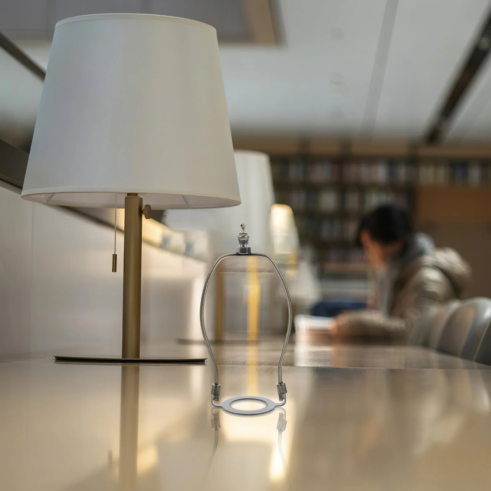 

2pcs Lamp Shade Installation Bracket Harp For Lampshade Holder Support Hardware Kit Cylindrical Finial Replacement Parts For