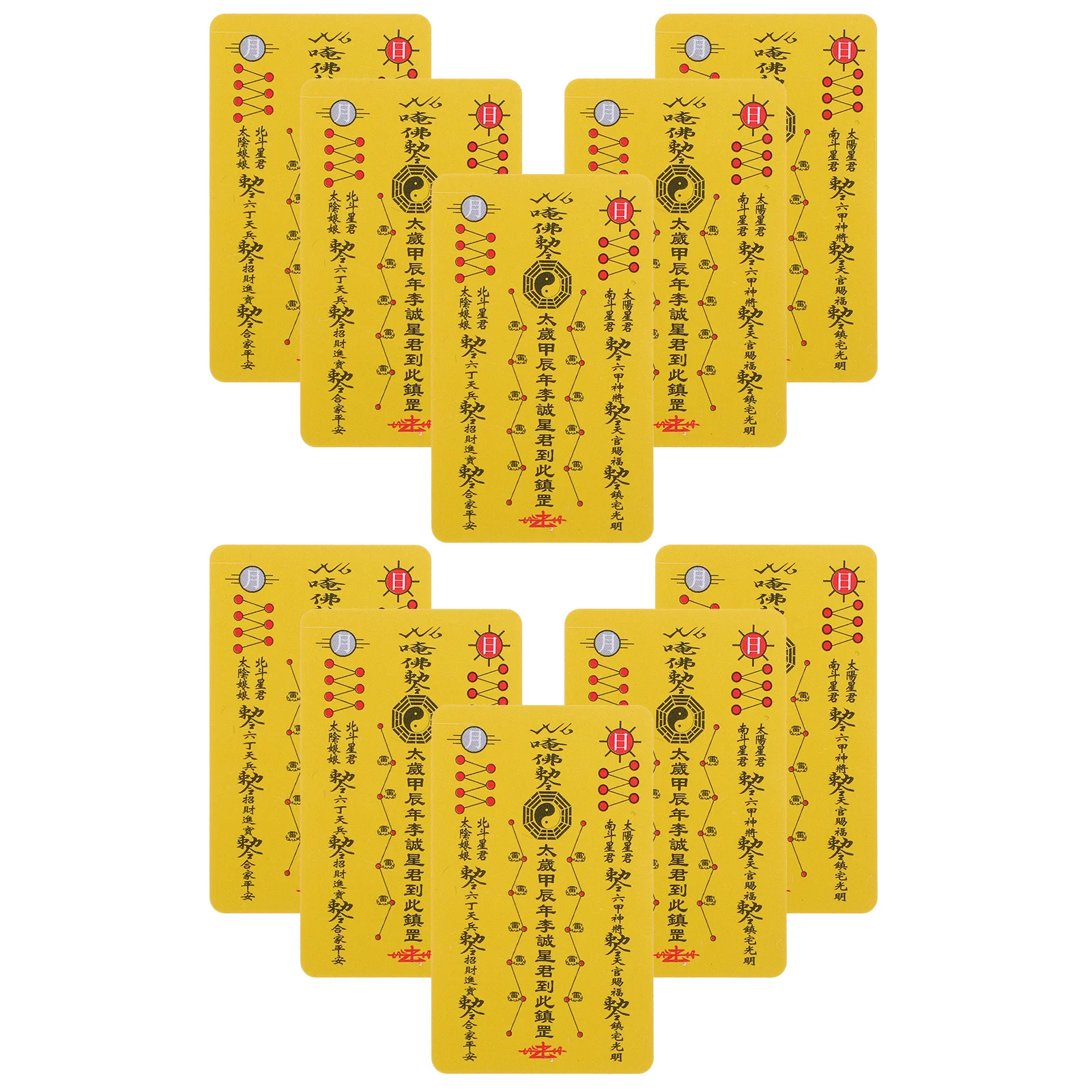 10 Pcs Tai Sui Card Chinese Amulet Religious Fortune General Auspicious Cards Portable Success and Protection