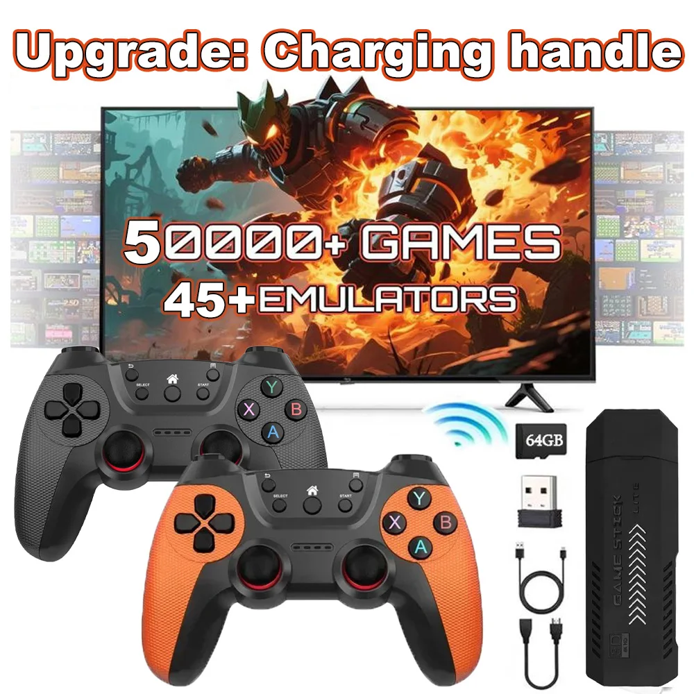 Consola de videojuegos retro X2 Pro, con controles recargables y compatibilidad con juegos grandes, incluyendo títulos de PS1/N64/PSP.