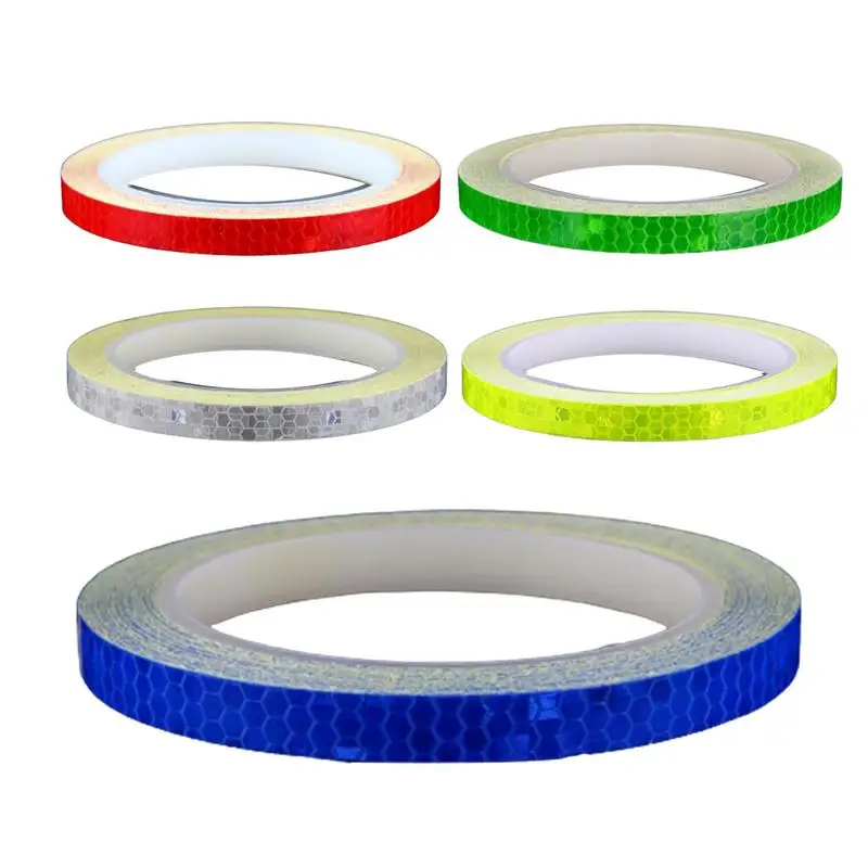 8m Reflective Tape PVC Bicycle Wheels Reflect Fluorescent Sticker Bike Reflective Sticker Strip Tape For Cycling Warning Safety