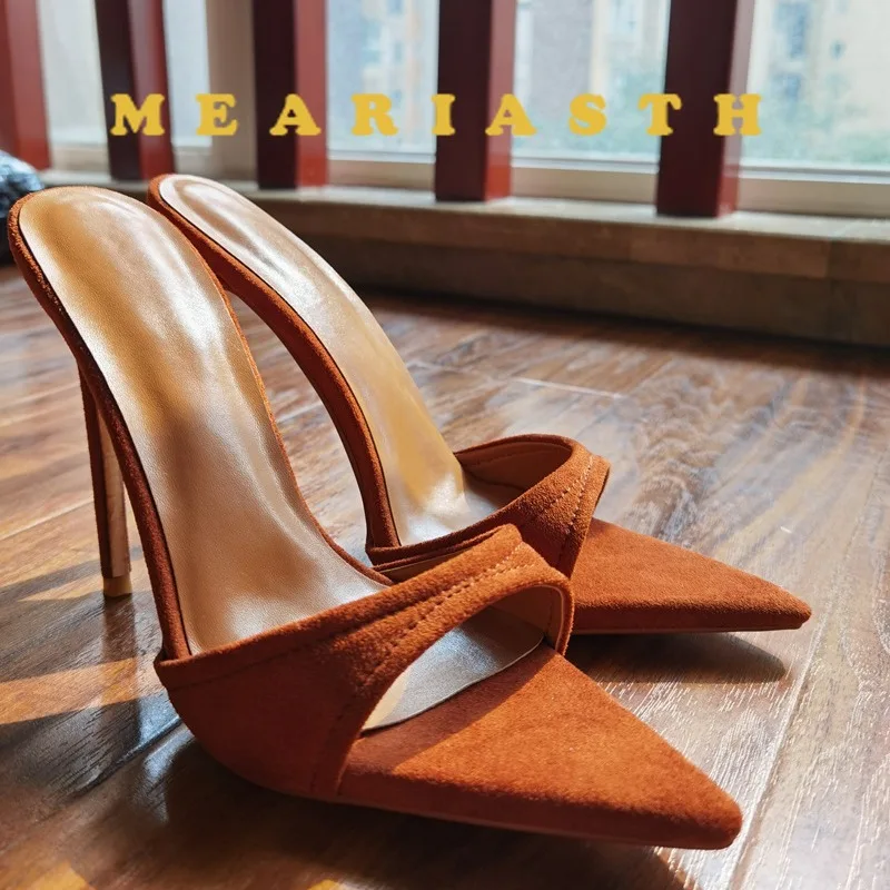 

Summer Sexy Fashion Pointed open Toe High Heels Slippers Sandals Women Stripper Party Slides Mules Ladies Shoes Size 35-42