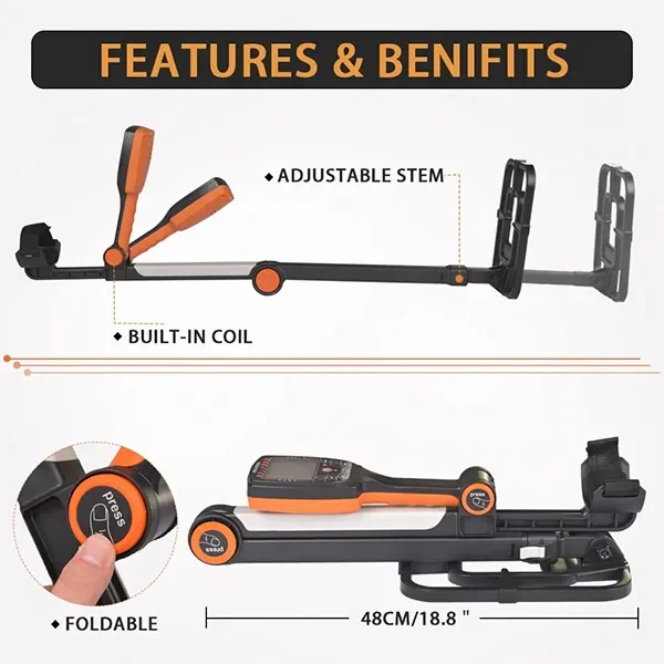 Gold metal detector For TX-640 gold detector underground finder foldable metal detector