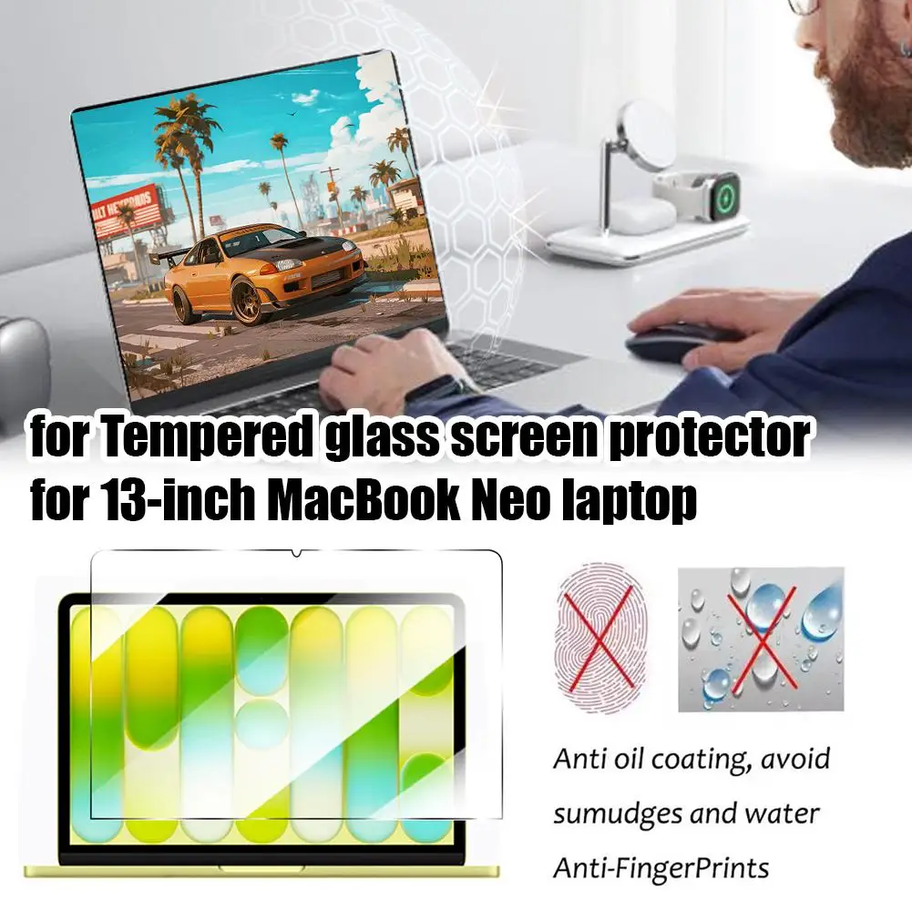 

Защитная пленка из закаленного стекла для 13-дюймового MacBook Neo HD, антицарапийная, с защитой от отпечатков пальцев, для ноутбука