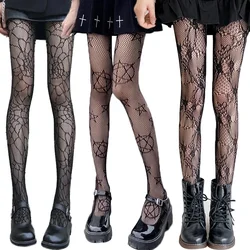 Star Print Tights Sexy for Women Lace Pantyhose Black Nylon Elastic Tights Nightclubs Silk Stockings Lolita JK Fashion Underwear