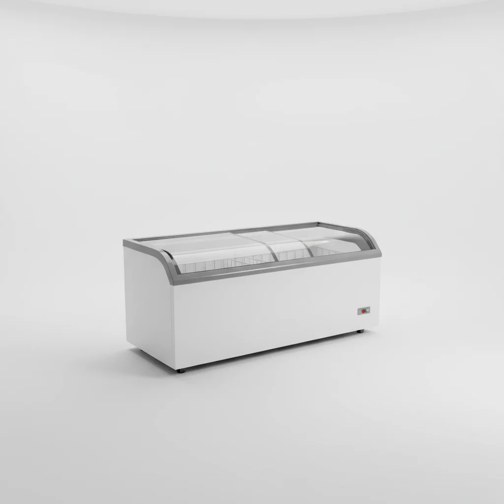 Hot Sale Wholesale CE 608L Sliding Glass Door Static R290 Chest Freezer ≤-18℃ Deep Freezer for Supermarket