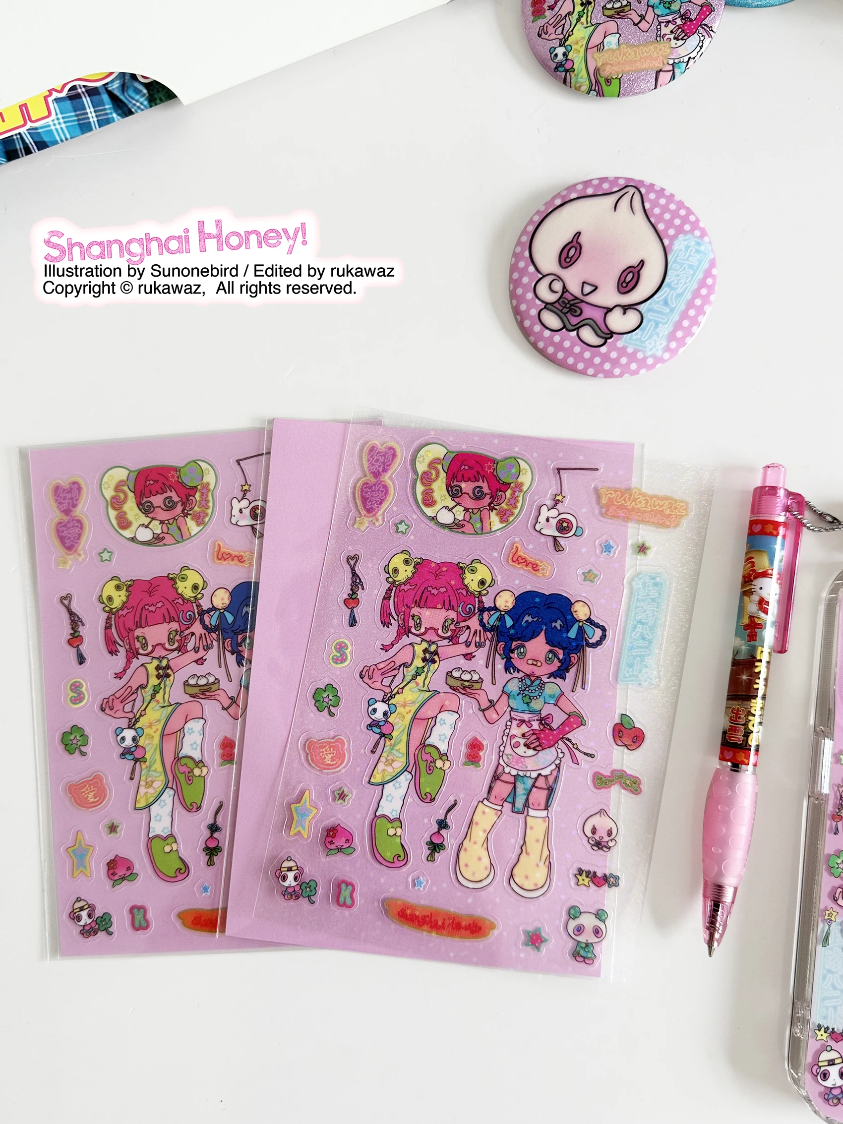 

Оригинальная милая милая китайская девушка в форме сердца, двойная прозрачная матовая пленка Fla, наклейка для ноутбука, аксессуары для мобильных телефонов в стиле аниме