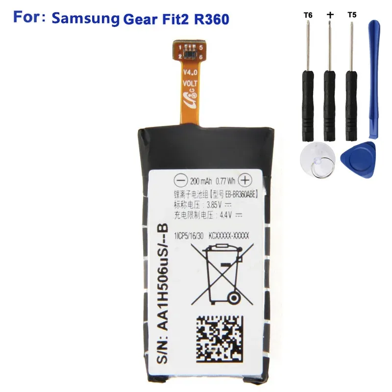 Replacement Watch Battery EB-BR360ABE Battery For Samsung Gear Fit2 Fit 2 R360 SM-R360 200mAh