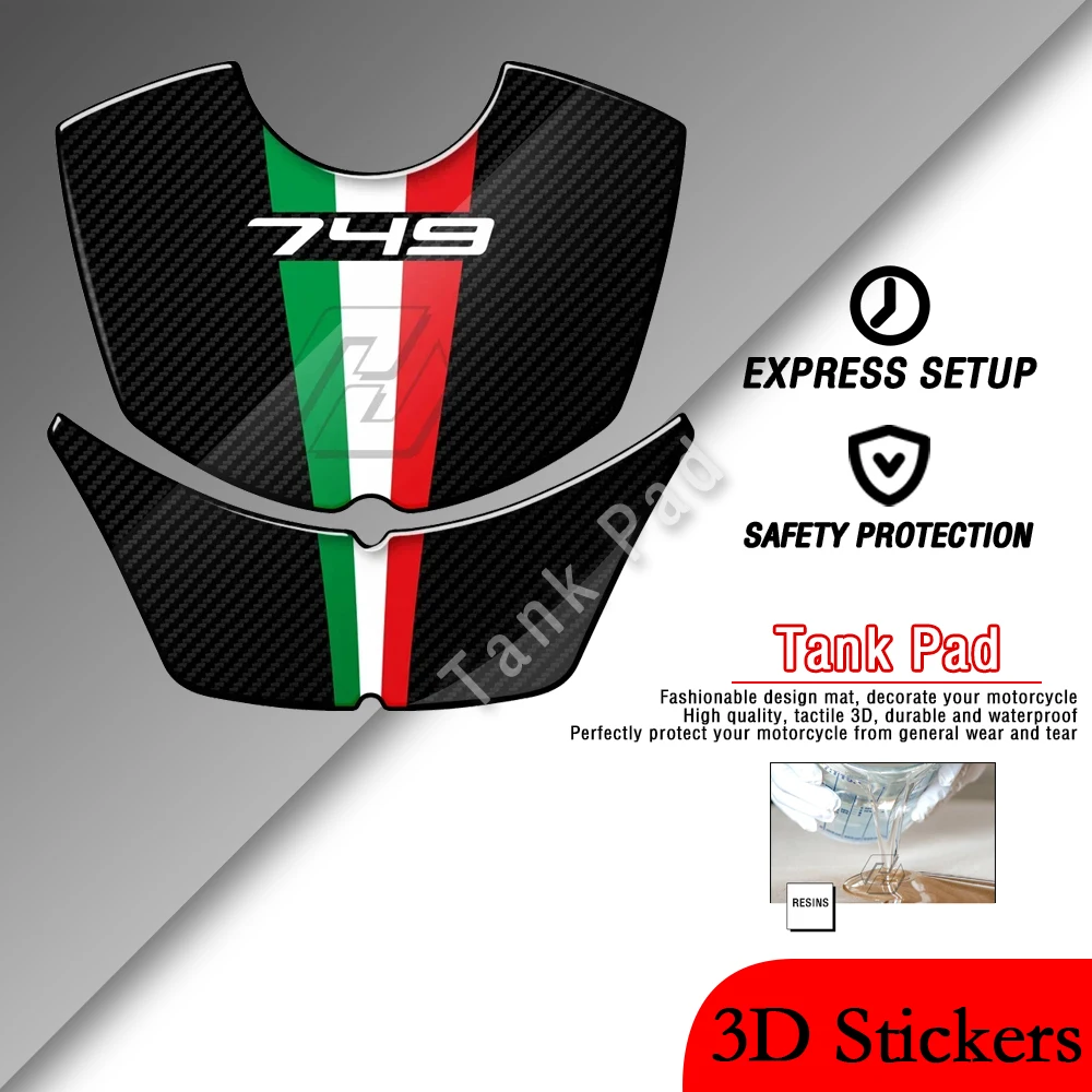 

Для Ducati 749 2003-2006 мотоцикла 3D смола из углеродного волокна внешний вид накладка на топливный бак набор наклеек