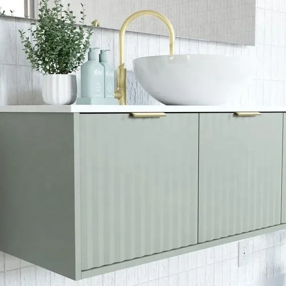 

'Artisan Contemporary MDF Wall Hung Mounted Bathroom Custom Vanity With Cabinet Wash Basin