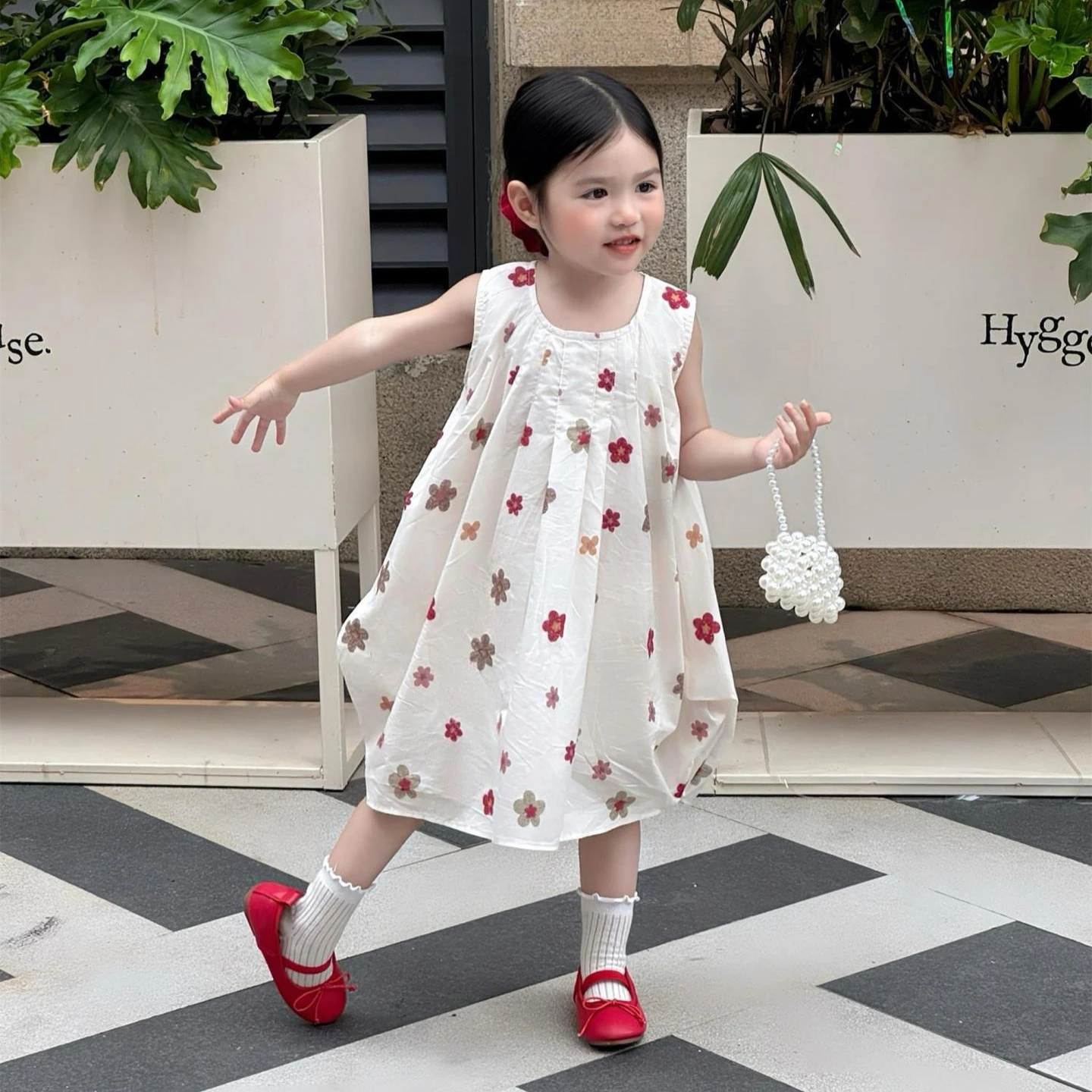 Girls Dress 2026 Spring and Summer New Children's Clothes Girls Baby Sweet Style Full Print Flowers Back Buckle Loose Sundress
