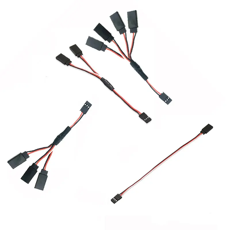 1PCS 20cm RC Servo Extension Cable 1to1 1to2 1to3 1to4 for Futaba JR Male to Female RC Model