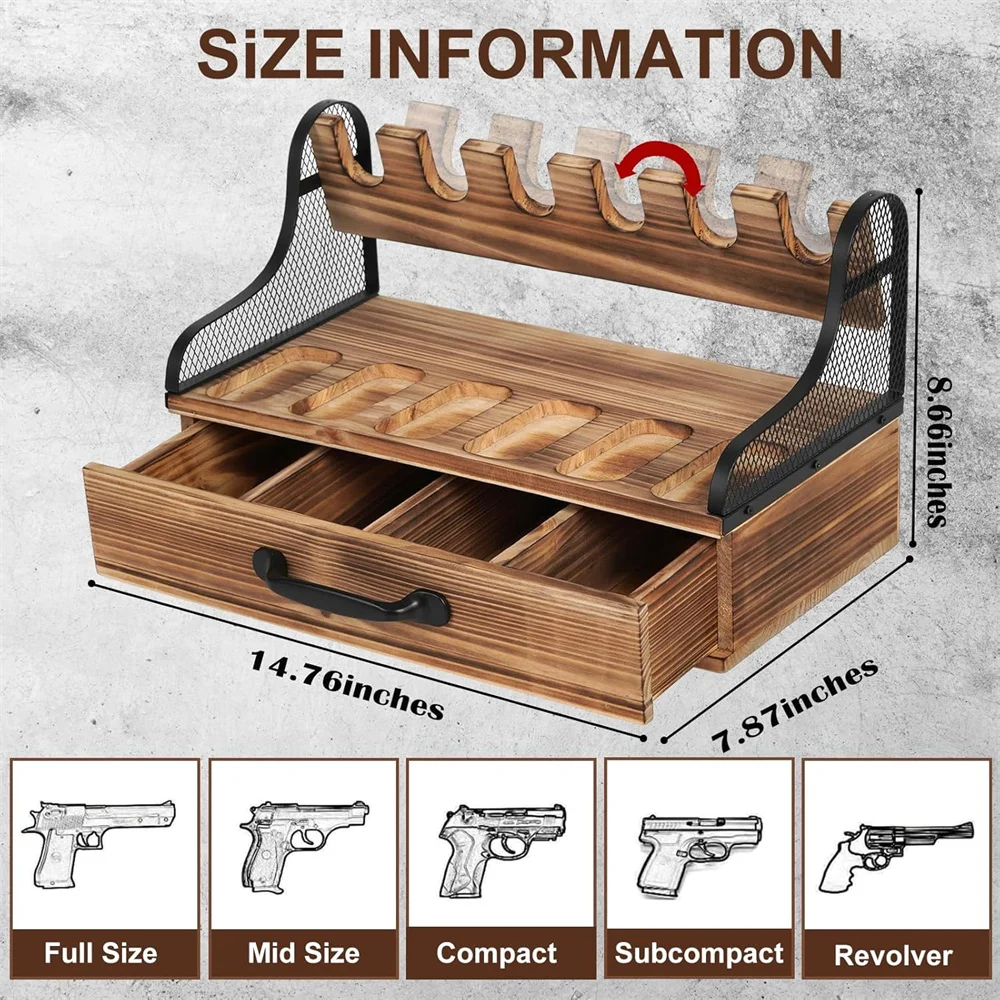 Soporte de madera ajustable para pistolas en caja fuerte seguro - imagen 5
