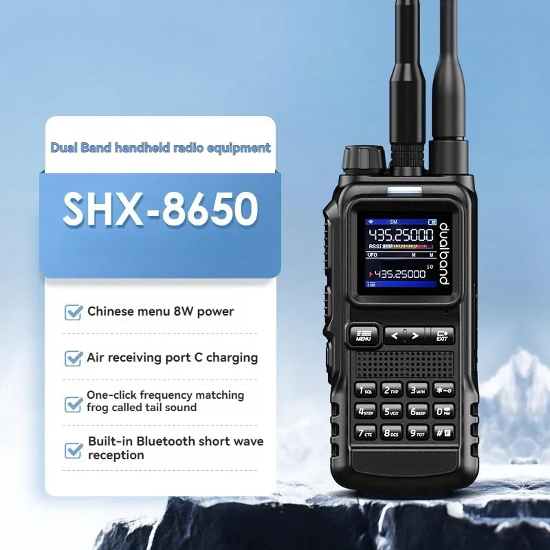SHX-8650 Handheld Two Way Radio For Construction Site Team Command Stable Signal Short Distance Group Communication Equipment