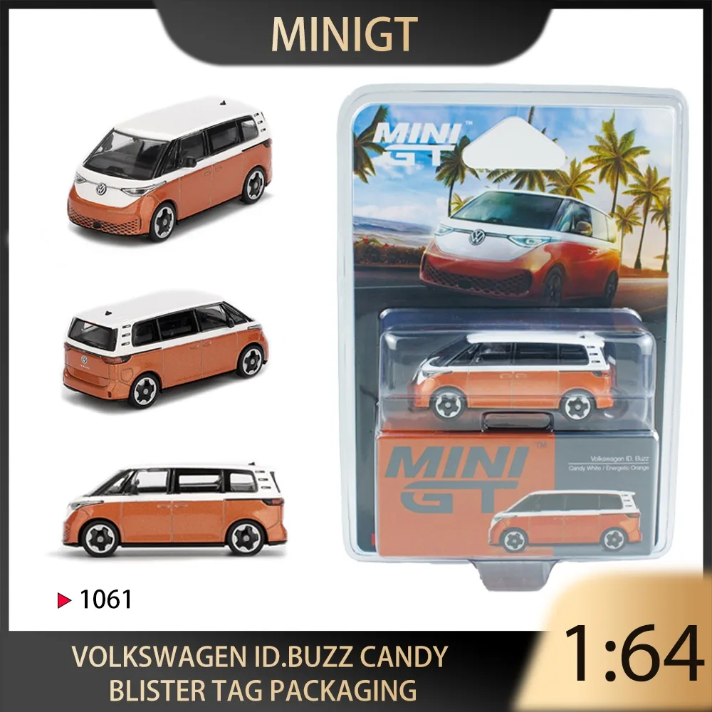 

MINIGT 1:64 Volkswagen ID.Buzz Candy MGT01061-BL Alloy Premium Diecast Vehicle Model Toys Collectible Display Piece