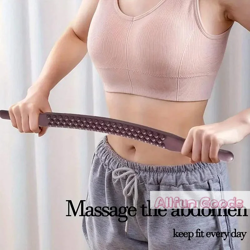 59 Beads Universal Back Massage Tendons Scraping Stick Point Treatment Gua Sha Relax Therapy Tool Abdominal Massager(Plastic)