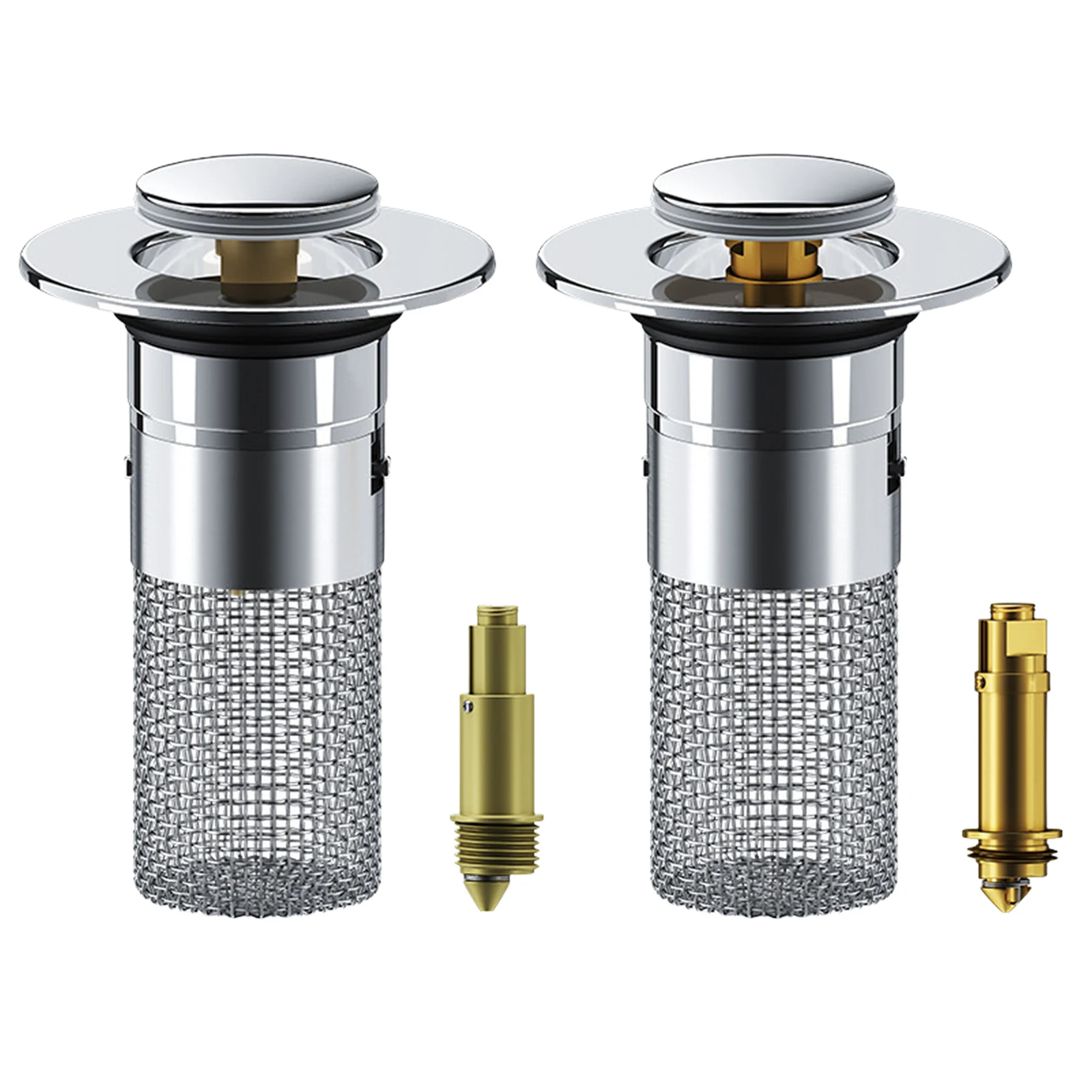 Bathroom Sink Stopper with Hair Catcher Sink Drain Strainer Stainless Steel Pop-up Bounce Core Fits Bathroom Laundry Sink Drains