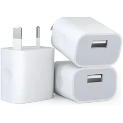 3pcs/5pcs/10pcs One-Port USB Wall Charger USB Power Adapter Plug AU Plug 5V/2.1A Charger For Mobile Phone SAA Certified