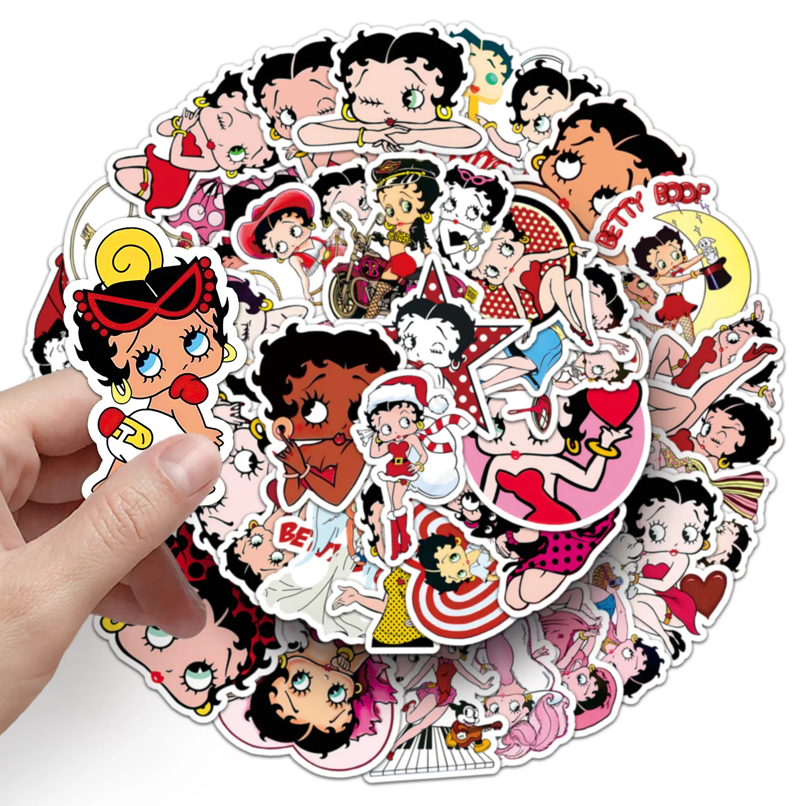 10/50 adet karikatür Betty Boop animasyon etiket DIY dekorasyon cep telefonu kılıfı dizüstü su bardağı kaykay oyuncaklar hediyeler