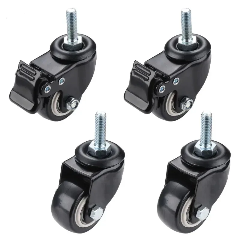 

2Pcs Furniture Caster Heavy Duty 200kg 1.5 inch 40mm 360 Rotatable Screw Swivel Castor Wheels Trolley Rubber Protective