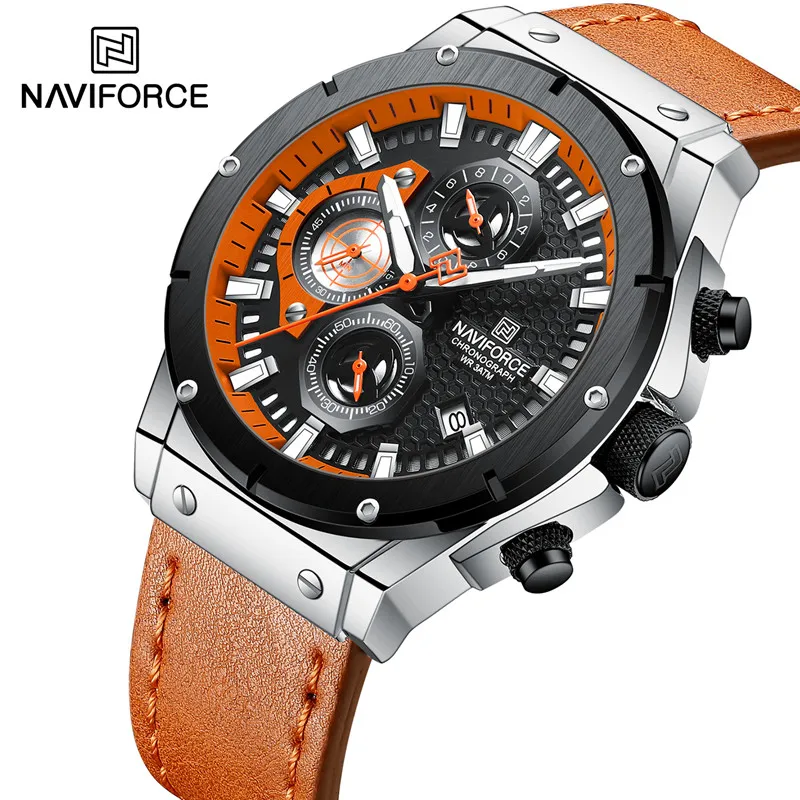 

Top Brand NAVIFORCE Men's Watches Waterproof Luminous Dial Sport Male Quartz Wristwatch Luxury Chronograph Clock Reloj Hombre