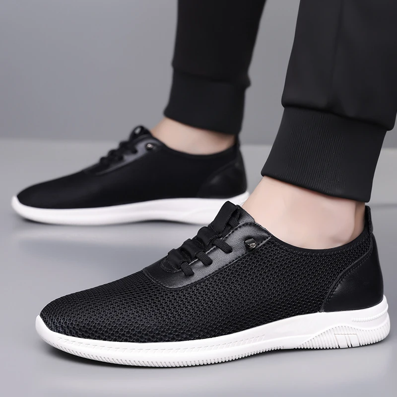 Spring Hot Selling Breathable Mesh Casual Shoes Breathable Soft Bottom Comfortable Men's Sports Shoes Walking Men's Flat Shoes