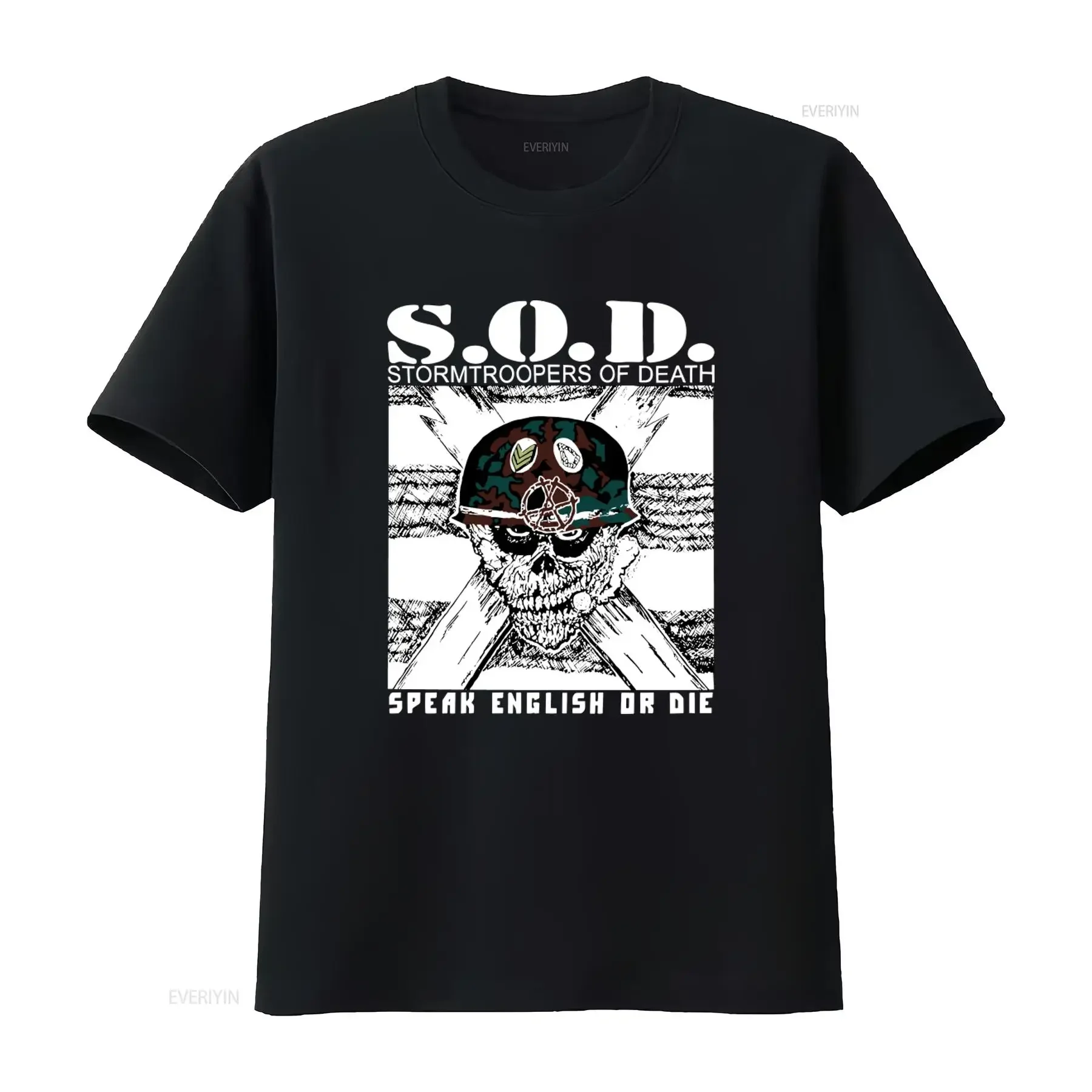 Rare S O D Stormtroopers of Death Band Skull Helmet T Shirt All Sizes vintage Washed designer clothes Slightly graphic homme