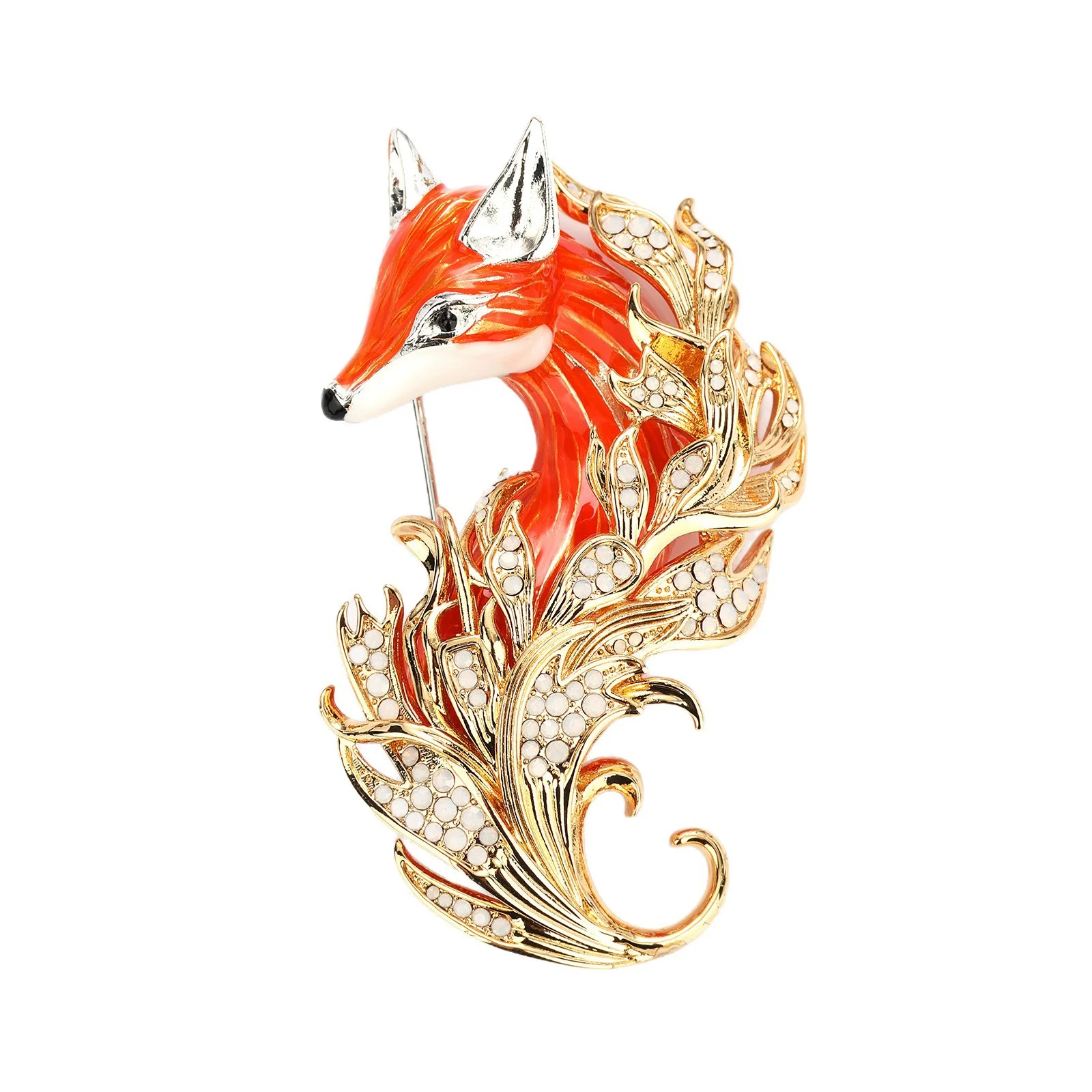 1Pc Enamel Brooch for Women Fox Bee Brooch Inlaid with Cubic Zirconia Enamel Glazing Craft Brooches Costume Jacket Jewelry Gift