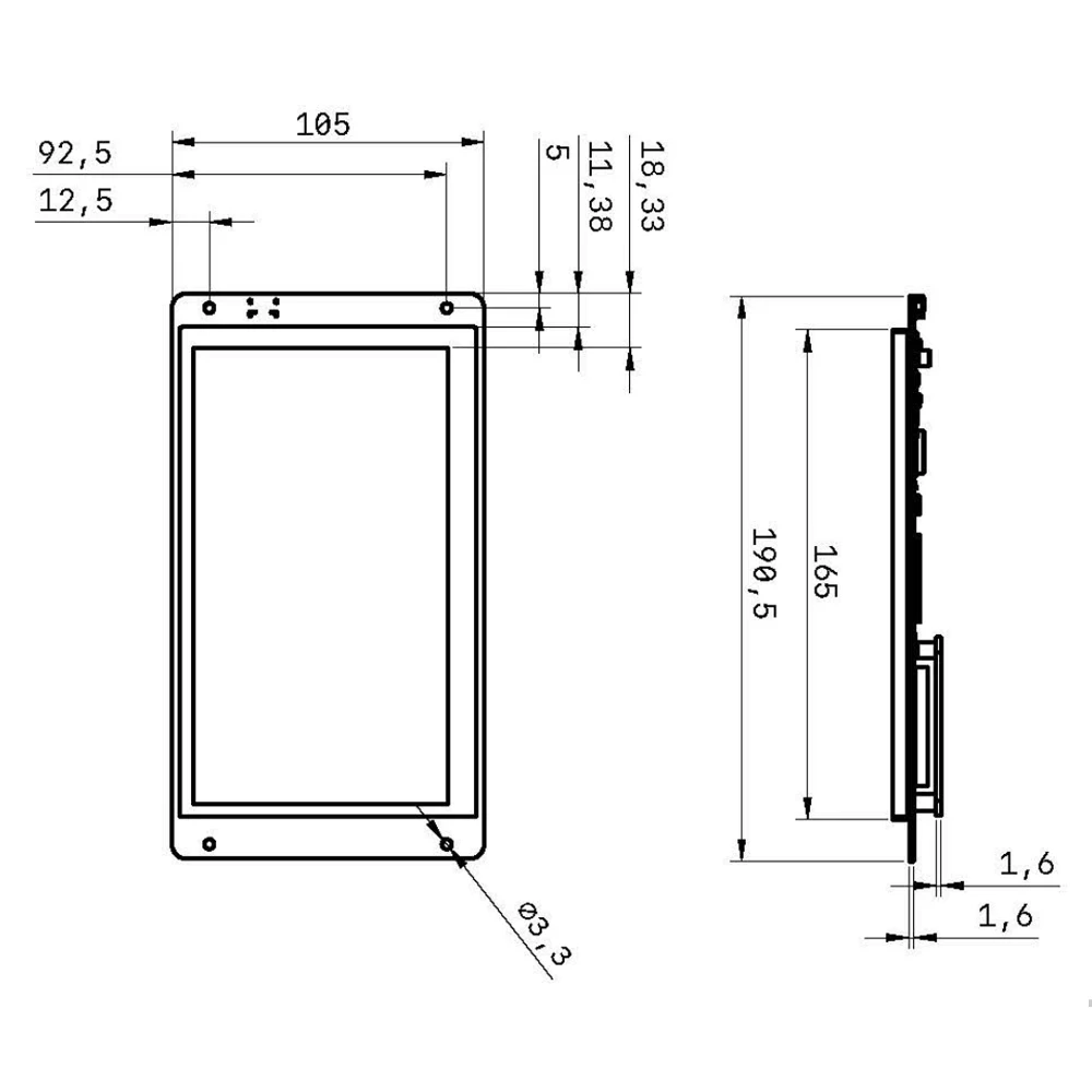 Capacitive Touch Screen Module 7 Inch TN 800*480 with ESP32 S3 N16R8 Wifi BT 8MB PSRAM Serial Display UART IIC USB ZX7D00CE01S