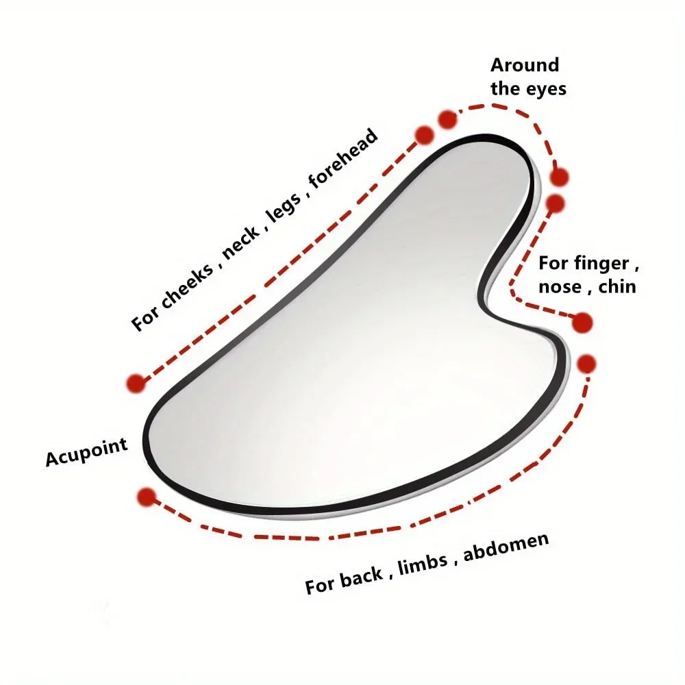الفولاذ المقاوم للصدأ غوا شا أدوات الوجه تشديد تدليك الجلد غواشا الجمال أداة جواشا أداة تدليك الوجه للجسم عيون الرقبة #3