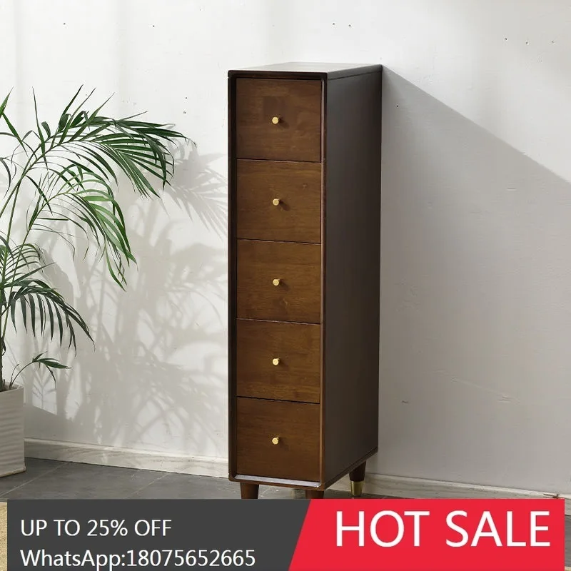 Solid Wood Living Room Sofa Side Cabinet Multi-layer Drawer Storage Cabinet Narrow Cabinet Ultra-thin