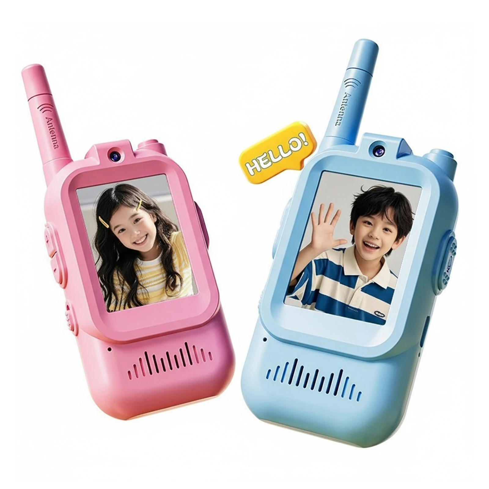 충전식 무전기 2인치 화면 장거리 무전기 3 4 5 6 7 8세 남아 여아용