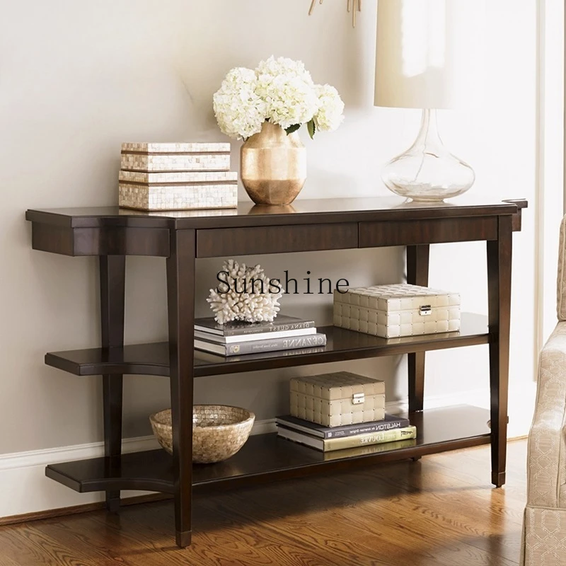 

North American modern simple pastoral wood porch cabinet living room decorative cabinet