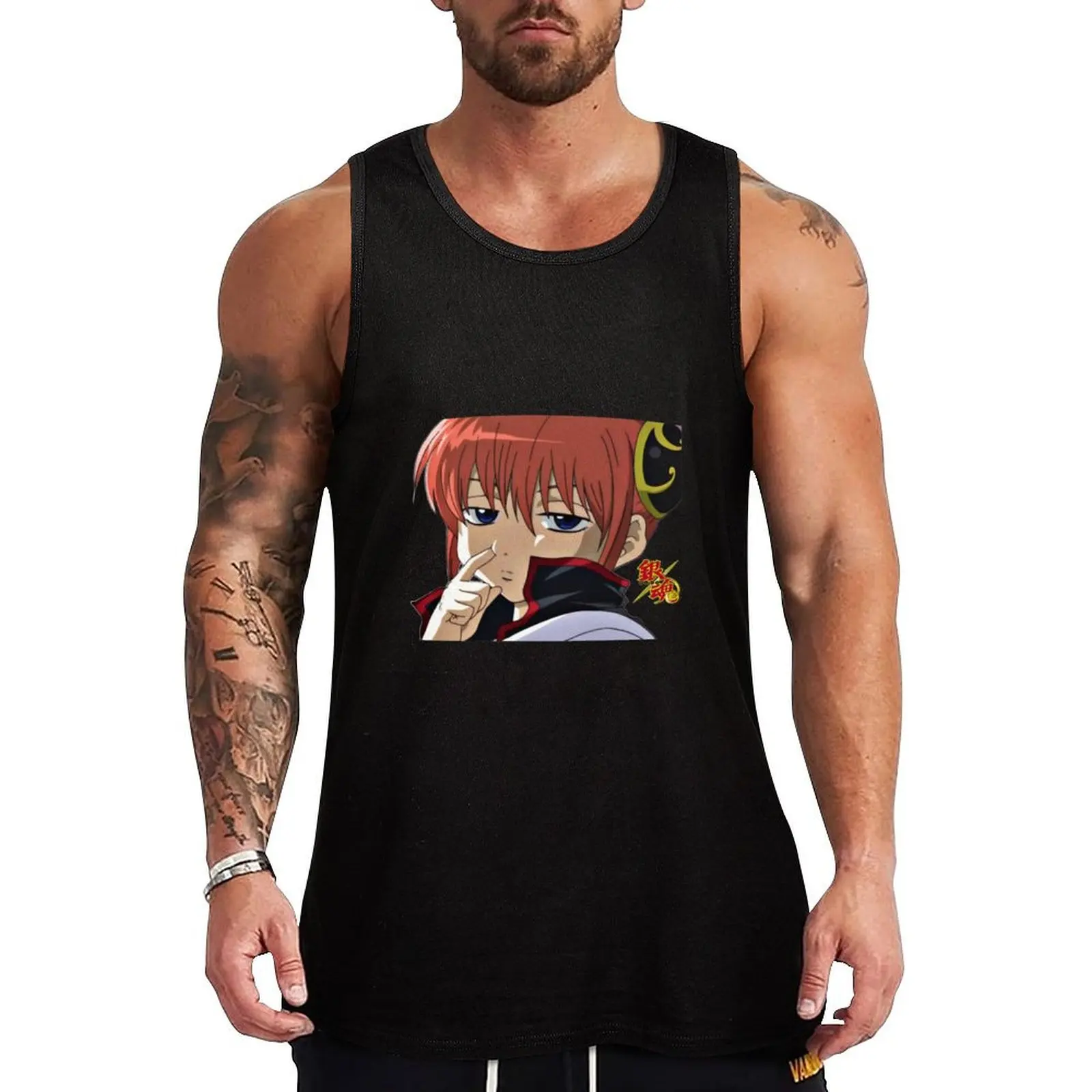 Gintama Tank Top clothing men sleeveless jackets gym top