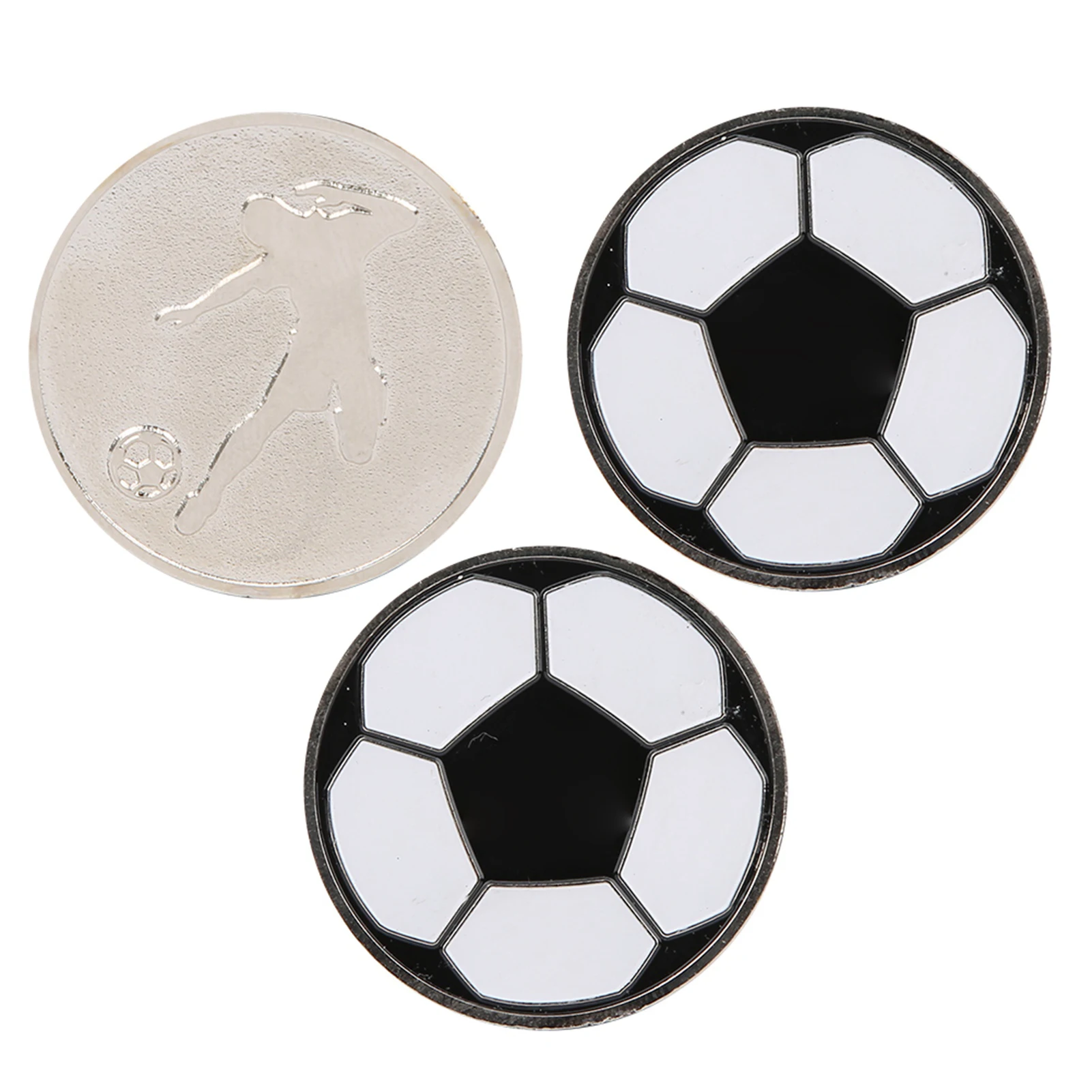 

ZK30 3pcs Portable Football Training Match Referee Flip Coin Soccer Pick Side Toss Coin Tool