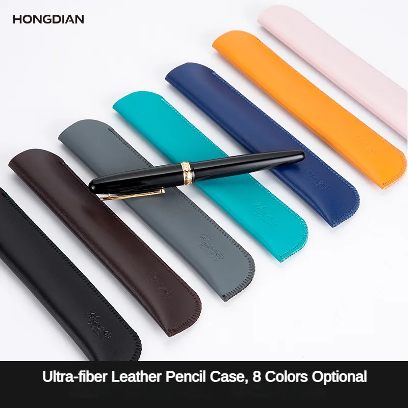 

HONGDIAN Soft Fountain Pen Case Holder For One Pen PU Leather Pencilcase Writing Materials Office School Supplies Stationery