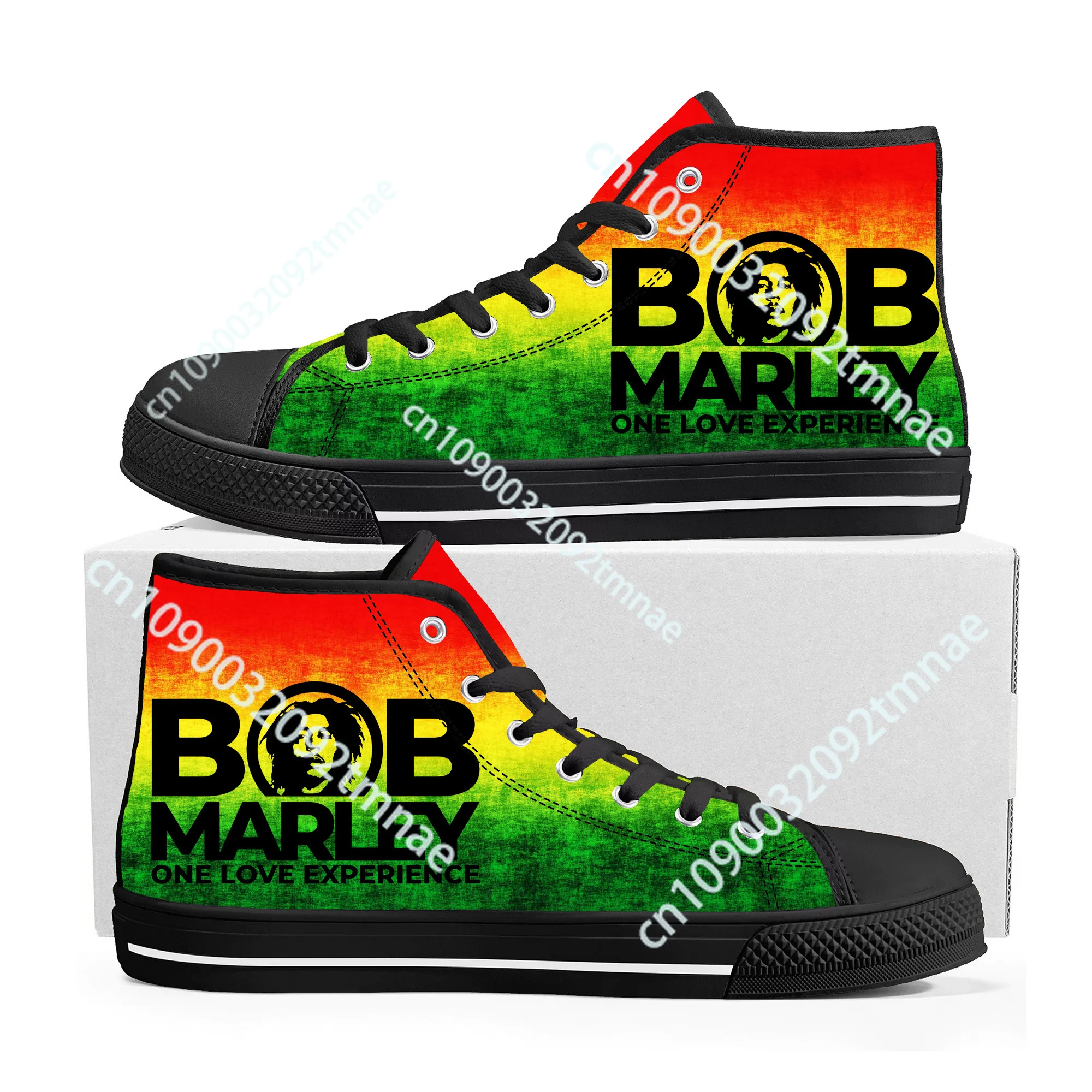 Legend Bob Marley Reggae Rasta Music Rock High Top Sneakers Mens Womens Teenager Custom Sneaker Casual Couple Shoes Custom Shoe