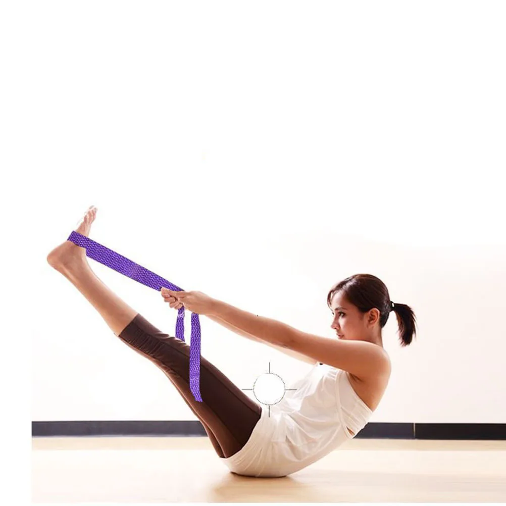 

2pcs Yoga Band Durable Polyester Cotton Fitness Strap For Flexibility Exercise Excercise Stretch Band Warm Up Dark Purple