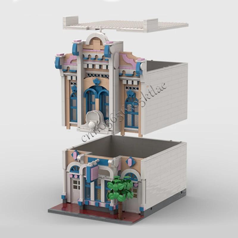 1483 PCS Città Scena di Strada Confetteria Magia Seconda Facciata MOC Personalizza Blocco di Costruzione Modulare Per Bambini FAI DA TE Regalo Di Compleanno Giocattolo