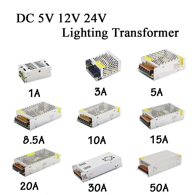 LED-Netzteil, Beleuchtungstransformator, AC 100 V–240 V auf DC 5 V, 12 V, 24 V, Schaltnetzteil, 1 A, 2 A, 3 A, 5 A, 10 A, 20 A, 30 A, LED-Treiber